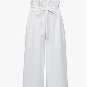 White palazzo pants  Trash bag high waist pants semi-sheer wide leg NWT